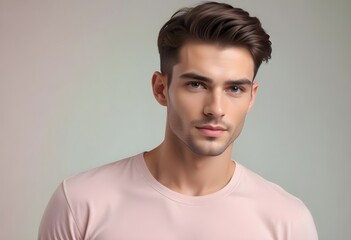 Obraz premium Positive man on clean background