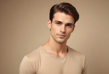 Fototapeta premium Positive man on clean background