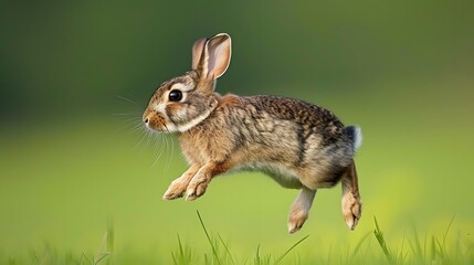 Obraz premium Wild rabbit jumping. 