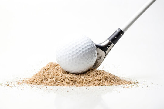 Golf Ball And Iron With Sand