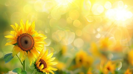 Obraz premium Sunflowers in a Golden Light