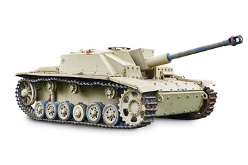Tank assault gun german isolated on white