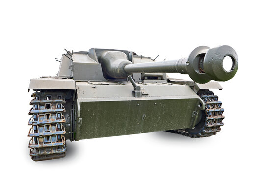 Tank assault gun german isolated on white