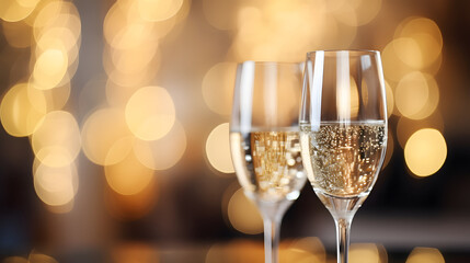 wine glass with sparkling background