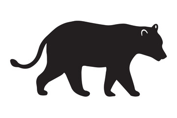 Bear Hand drawn animal silhouette vector isolated on a white background