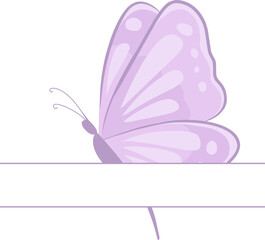 Butterfly divider label animal text separator underlines place for text frame