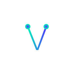 v alphabet tech logo gradient vector eps