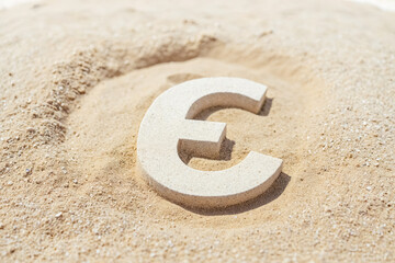 Euro Symbol in Sand