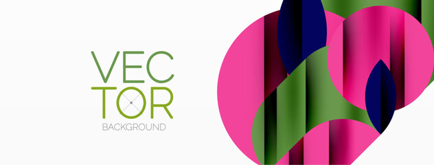 Geometric diagonal line and circle shape, wide abstract background