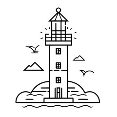 Lighthouse  icon, Lighthouse outline, Lighthouse  vector, ocean svg, ocean cliparts, clipart png, sea creatures, ship svg, Lighthouse SVG, Minimalist Line Art, sea svg, ocean svg, lighthouse, light, s