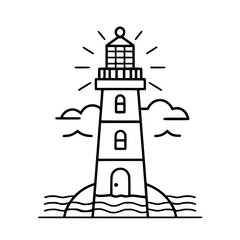 Lighthouse  icon, Lighthouse outline, Lighthouse  vector, ocean svg, ocean cliparts, clipart png, sea creatures, ship svg, Lighthouse SVG, Minimalist Line Art, sea svg, ocean svg, lighthouse, light, s