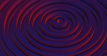 3D Abstract Render of Concentric Circular Pattern - Neon Blue and Purple Geometric Design