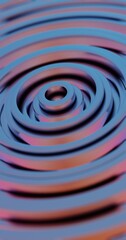 Hypnotic Convergence: A 3D Abstract Render of Concentric Circles - Neon Blue and Pink Geometric PatternMesmerizing Dance of Colorful Circular Patterns