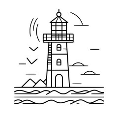 Lighthouse  icon, Lighthouse outline, Lighthouse  vector, ocean svg, ocean cliparts, clipart png, sea creatures, ship svg, Lighthouse SVG, Minimalist Line Art, sea svg, ocean svg, lighthouse, light, s