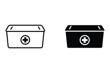 Medicine storage box icon. suitable for health symbol. line icon style. simple design editable. Design template vector