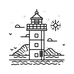 Lighthouse  icon, Lighthouse outline, Lighthouse  vector, ocean svg, ocean cliparts, clipart png, sea creatures, ship svg, Lighthouse SVG, Minimalist Line Art, sea svg, ocean svg, lighthouse, light, s