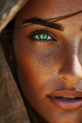 Supermodels with patterns and shadows on their face | Close up Portrait