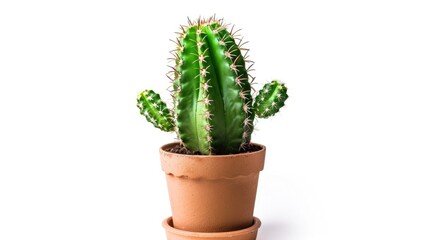 Thailand s Small Cactus on White Background