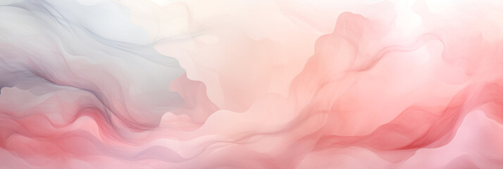 Soft pastel smoke swirls create a delicate, airy abstract design with gentle transitions between pink and grey tones.