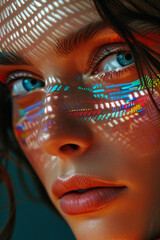 Supermodels with patterns and shadows on their face | Close up Portrait