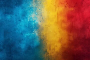 Obraz premium colorful abstract painting with blue, red, and yellow colors. The painting has a lot of texture and he is a bit messy. The colors seem to be mixed together in a way that creates a sense of movement