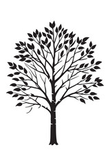Obraz premium Birch silhouette design vector art AI Generated 