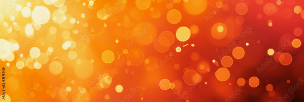 Poster a bright orange background with many small circles scattered throughout. the circles are of varying 