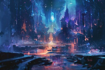 Fototapeta premium A Mystical Gateway to a Glittering City