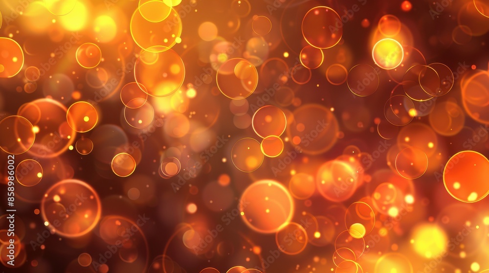 Poster this image is a digital rendering of an abstract bokeh background. it features a variety of orange a