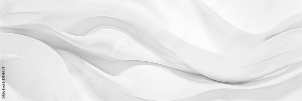 Poster the image is a white background with a white fabric that has a wave pattern. the fabric is flowing a