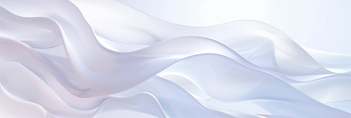 Obraz premium The image is a white background with a white fabric that has a wave pattern. The fabric is flowing and he is made of silk. Scene is serene and calming, as the fabric's movement