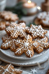 Gingerbread Snowflakes Festive Cookies