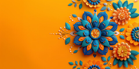 Traditional Mexican fiesta background featuring colorful floral patterns for Cinco de Mayo.