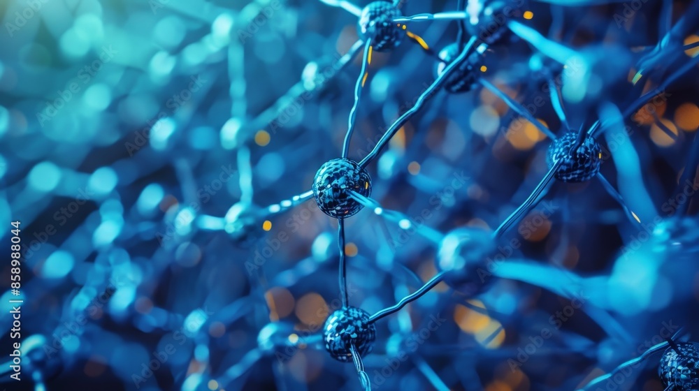 Poster picture a team of scientists using nanotechnology to develop new materials with extraordinary proper