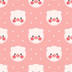 Seamless pattern of cute pig.