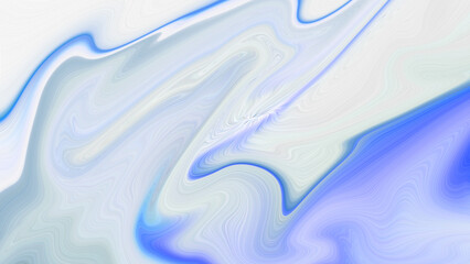 4K Blue and white gradient backdrop with abstract liquid wave pattern. Design with flowing, wavy shapes. Blue crystal, and white clouds.