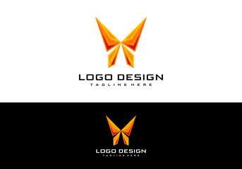 Obraz premium Butterflay abstract logo with an elegant and very beautiful concept colorfull