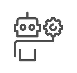 Artificial intelligence related icon outline and linear vector.
