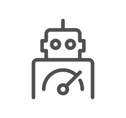 Artificial intelligence related icon outline and linear vector.
