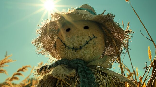 A homemade scarecrow contest with entries made of burlap and whimsically fluttering in the wind.