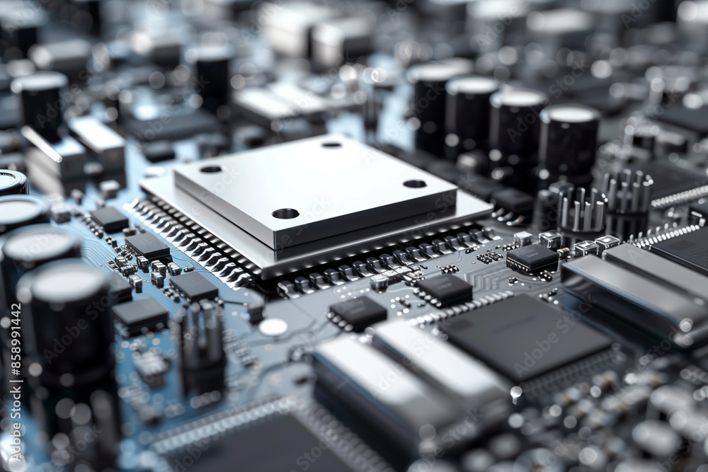 Aufkleber automated robot for circuit board (pcb) assembly during soldering or welding of parts at a factory. 