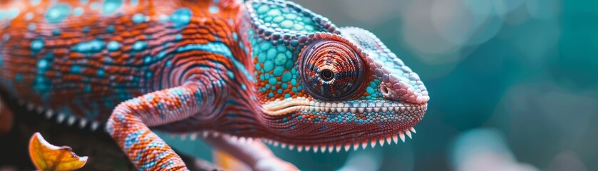 Obraz premium Colorful Chameleon Close Up
