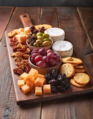 Fototapeta premium various cheese and nuts with honey and nuts. assorted appetizers on table, cheeses board