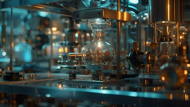 Close-up view of intricate laboratory equipment