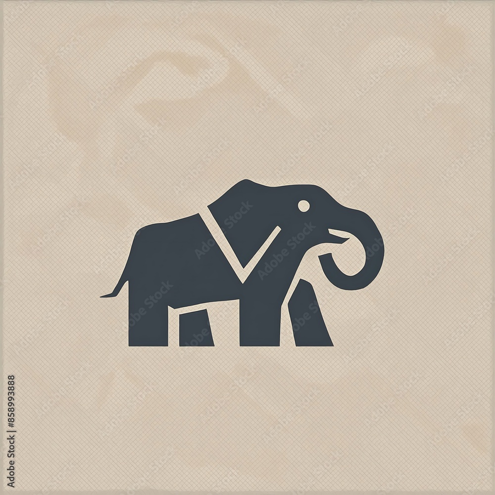 Wall mural thai elephant logo in symbol style