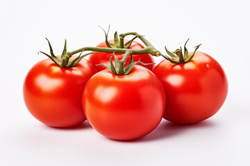 fresh tomatoes isolated white background
