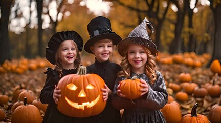 children in halloween costume