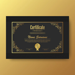 Naklejka premium Luxury achievement certificate best award diploma design