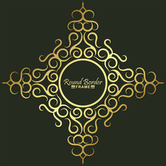 Luxury Gold round floral frame design