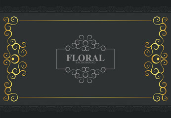 Luxury gold decorative floral frame background